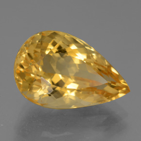 Citrino Dorado oscuro medio natural de 6.55 ct, En forma de pera, VVS