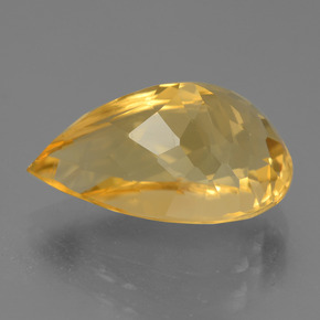 Citrino Dorado oscuro medio natural de 6.55 ct, En forma de pera, VVS