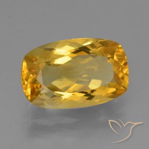 Citrino Naranja dorado intenso natural de 3.73 ct, Forma Cojín, VVS-VS