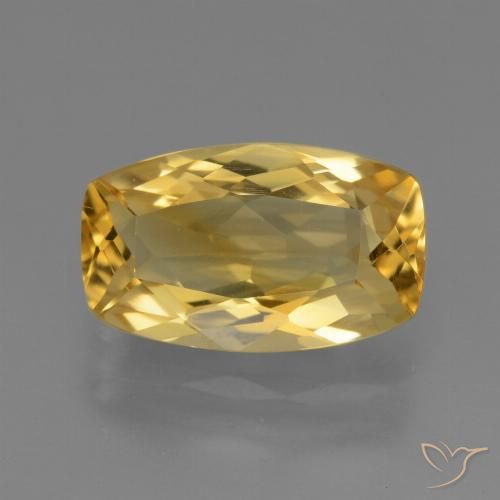 2.82ct Natural Dorado claro medio Citrino, Forma Cojín, VS
