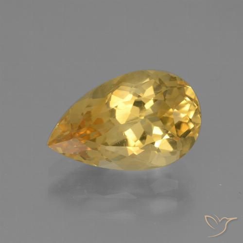3.12ct Natural Dorado oscuro medio Citrino, En forma de pera, VVS