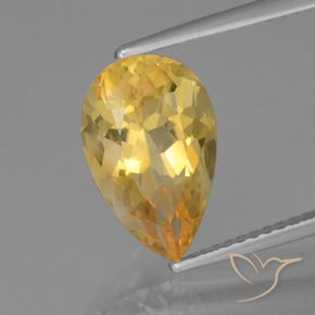 Citrino Dorado oscuro medio natural de 3.12 ct, En forma de pera, VVS