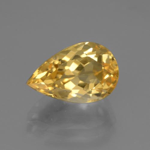 Citrino dorado natural de 3,65 ct, en forma de pera, VVS