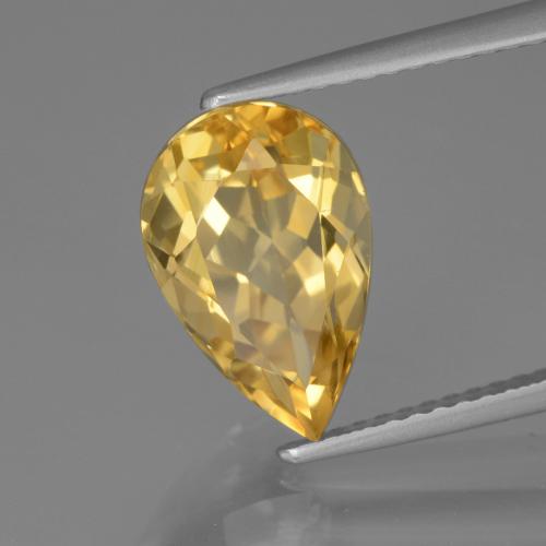 Citrino dorado natural de 3,65 ct, en forma de pera, VVS