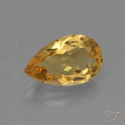 2.80ct Natural Naranja dorado intenso Citrino, En forma de pera, VVS