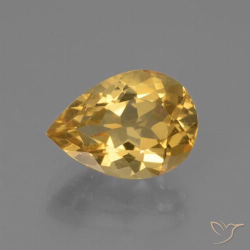 3.22ct Natural Dorado oscuro medio Citrino, En forma de pera, VVS