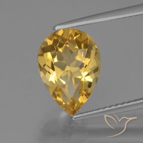 Citrino Dorado oscuro medio natural de 3.22 ct, En forma de pera, VVS