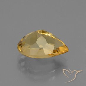 Citrino Dorado oscuro medio natural de 3.22 ct, En forma de pera, VVS