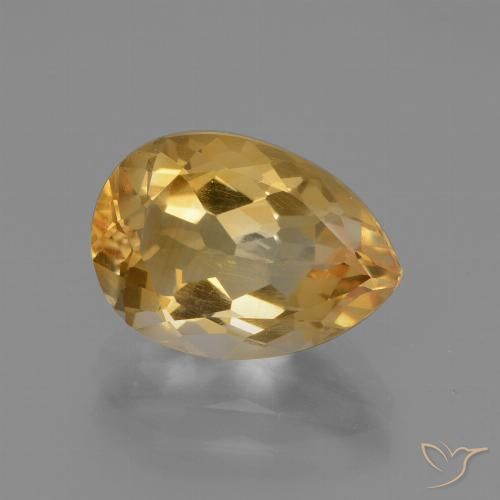 3.46ct Natural Dorado-naranja claro Citrino, En forma de pera, VVS