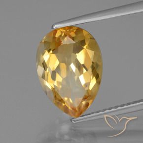 Citrino Dorado-naranja claro natural de 3.46 ct, En forma de pera, VVS