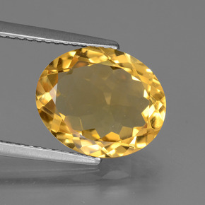 Citrino dorado natural de 3,77 ct, corte óvalo, VVS