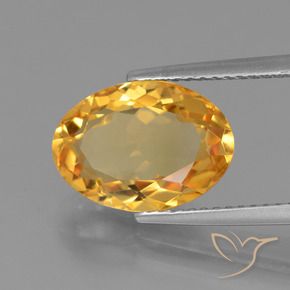Citrino Dorado naranja intenso natural de 3.94 ct, Ovalada, VVS-VS