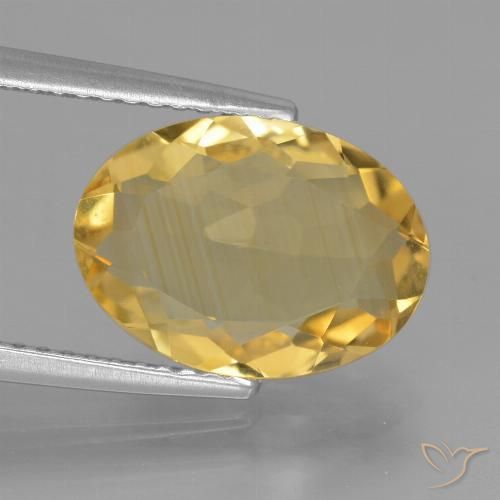 3.21ct Natural Naranja dorado Citrino, Ovalada, VVS