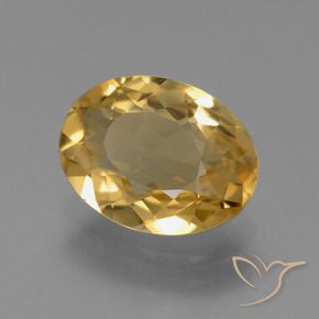 Citrino Dorado oscuro medio natural de 2.96 ct, Ovalada, VVS-VS