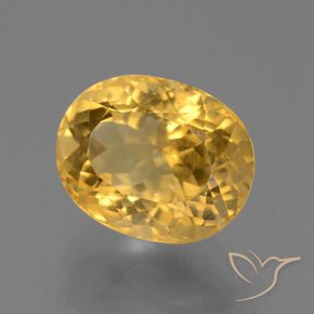 Citrino Dorado medio natural de 4.29 ct, Ovalada, VS