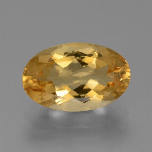Citrino dorado oscuro medio natural de 3,33 ct, corte óvalo, VVS