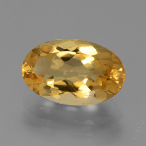 Citrino dorado oscuro medio natural de 3,33 ct, corte óvalo, VVS