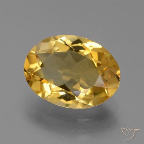 3.21ct Natural Naranja dorado intenso Citrino, Ovalada, VVS