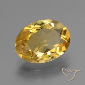 Citrino Naranja dorado intenso natural de 3.21 ct, Ovalada, VVS