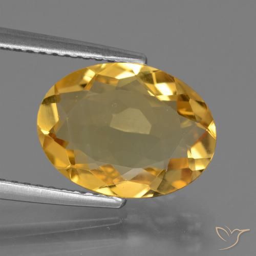 3.08ct Natural Naranja dorado intenso Citrino, Ovalada, VVS
