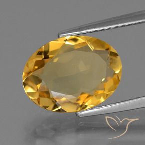 Citrino Naranja dorado intenso natural de 3.08 ct, Ovalada, VVS