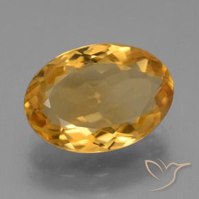 Citrino Dorado naranja intenso natural de 4.91 ct, Ovalada, VVS