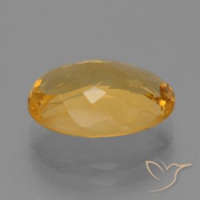 Citrino Dorado naranja intenso natural de 4.91 ct, Ovalada, VVS