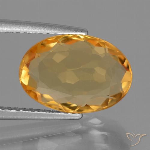 4.64ct Natural Naranja oscuro Citrino, Ovalada, VS