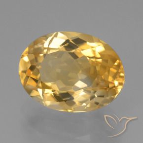 Citrino Dorado oscuro medio natural de 4.56 ct, Ovalada, VVS