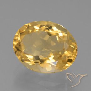 Citrino Dorado medio natural de 4.21 ct, Ovalada, VS