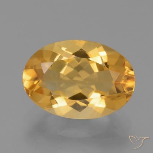 4.10ct Natural Dorado naranja claro medio Citrino, Ovalada, VVS