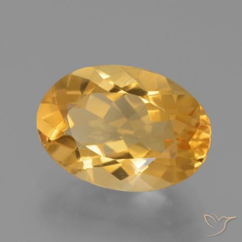 Citrino Dorado naranja claro medio natural de 4.10 ct, Ovalada, VVS