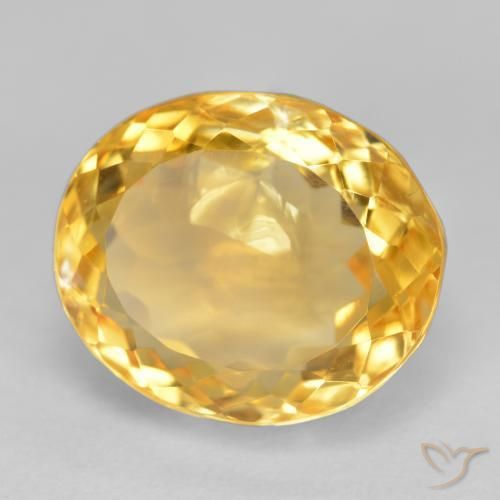 Citrino Dorado medio natural de 6.38 ct, Ovalada, SI