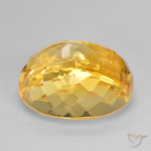 Citrino Dorado medio natural de 6.38 ct, Ovalada, SI
