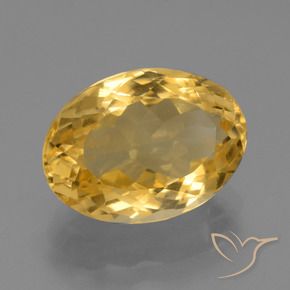 Citrino Dorado medio natural de 6.54 ct, Ovalada, VVS