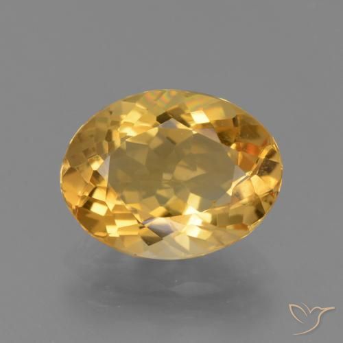 2.95ct Natural Dorado oscuro medio Citrino, Ovalada, VVS