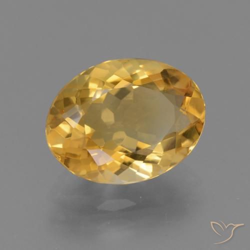 Citrino Dorado oscuro medio natural de 2.95 ct, Ovalada, VVS