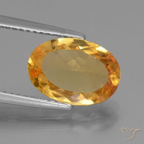 2.70ct Natural Dorado naranja intenso Citrino, Ovalada, VVS