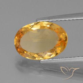 Citrino Dorado naranja intenso natural de 2.70 ct, Ovalada, VVS