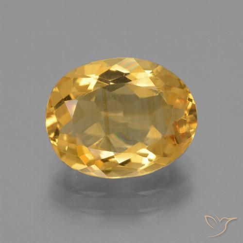 3.05ct Natural Dorado oscuro medio Citrino, Ovalada, VVS