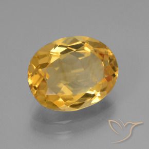 Citrino Dorado oscuro medio natural de 3.05 ct, Ovalada, VVS