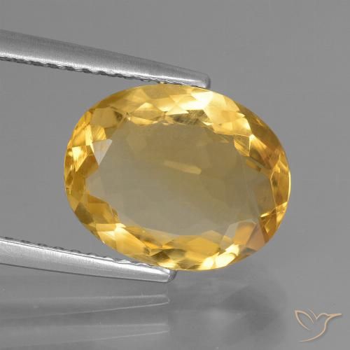 3.12ct Natural Dorado medio Citrino, Ovalada, VVS