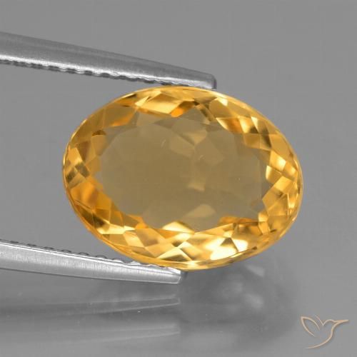 3.45ct Natural Naranja dorado intenso Citrino, Ovalada, VVS