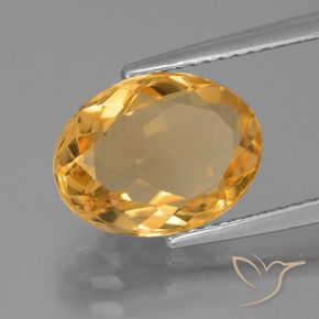 Citrino Naranja dorado intenso natural de 3.45 ct, Ovalada, VVS
