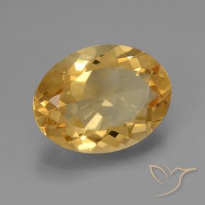 Citrino Dorado oscuro medio natural de 4.90 ct, Ovalada, VVS