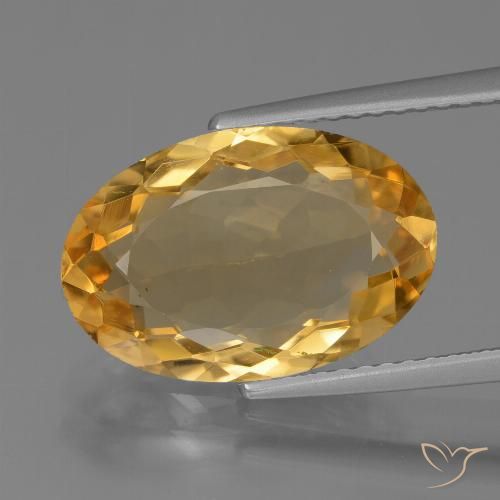 4.72ct Natural Dorado naranja Citrino, Ovalada, VVS
