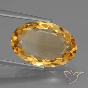 Citrino Dorado naranja natural de 4.72 ct, Ovalada, VVS