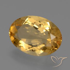 Citrino Dorado oscuro medio natural de 6.30 ct, Ovalada, VVS