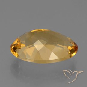 Citrino Dorado oscuro medio natural de 6.30 ct, Ovalada, VVS