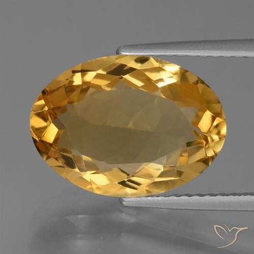 5.53ct Natural Naranja dorado intenso Citrino, Ovalada, VVS